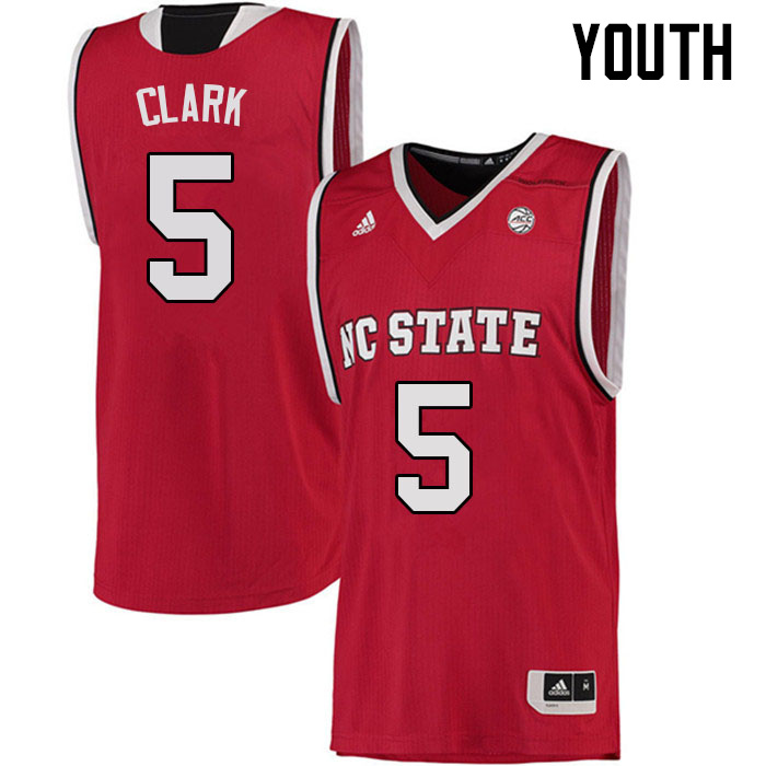 Youth #5 Jack Clark NC State Wolfpack College Basketball Jerseys Sale-Red